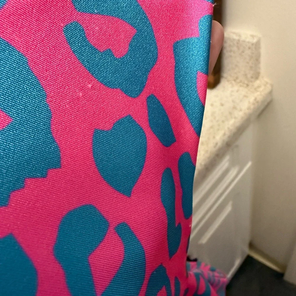 Goldsheep Pink and Blue Sports Bra with Bold Leopard Print - Picture 5 of 5